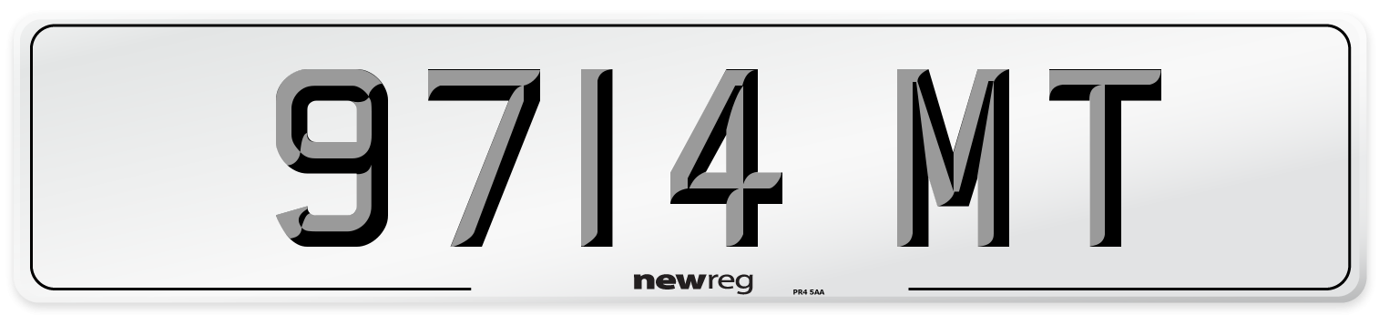 9714 MT Number Plate from New Reg